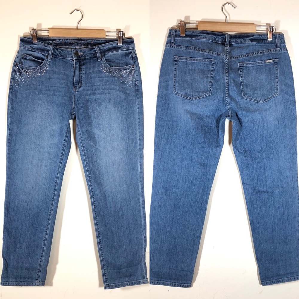 Jennifer Lopez Boyfriend Jeans Rhinestones MidRise - Picture 3 of 7